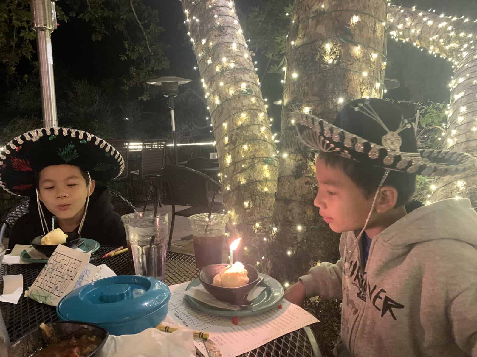 Kids birthday dinner at Rose Canyon cantina
