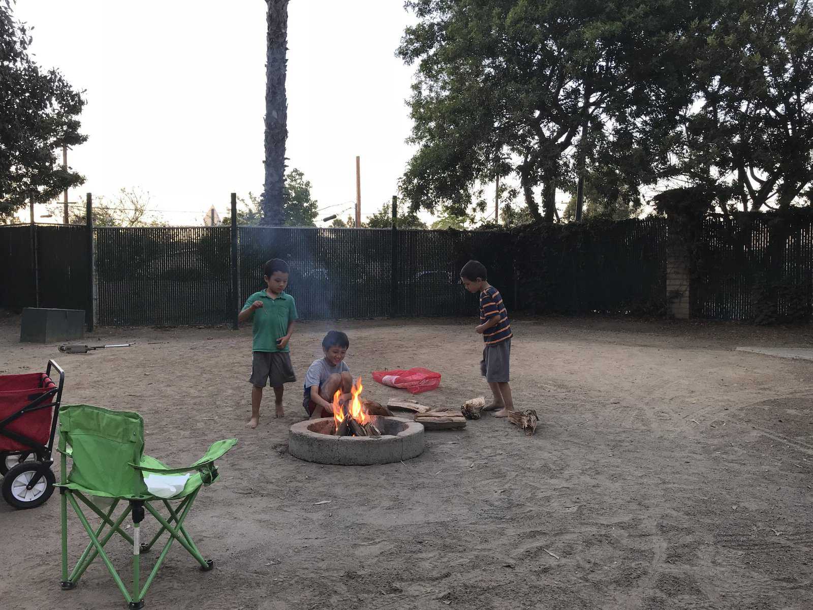 bonfire at our first Campland spot
