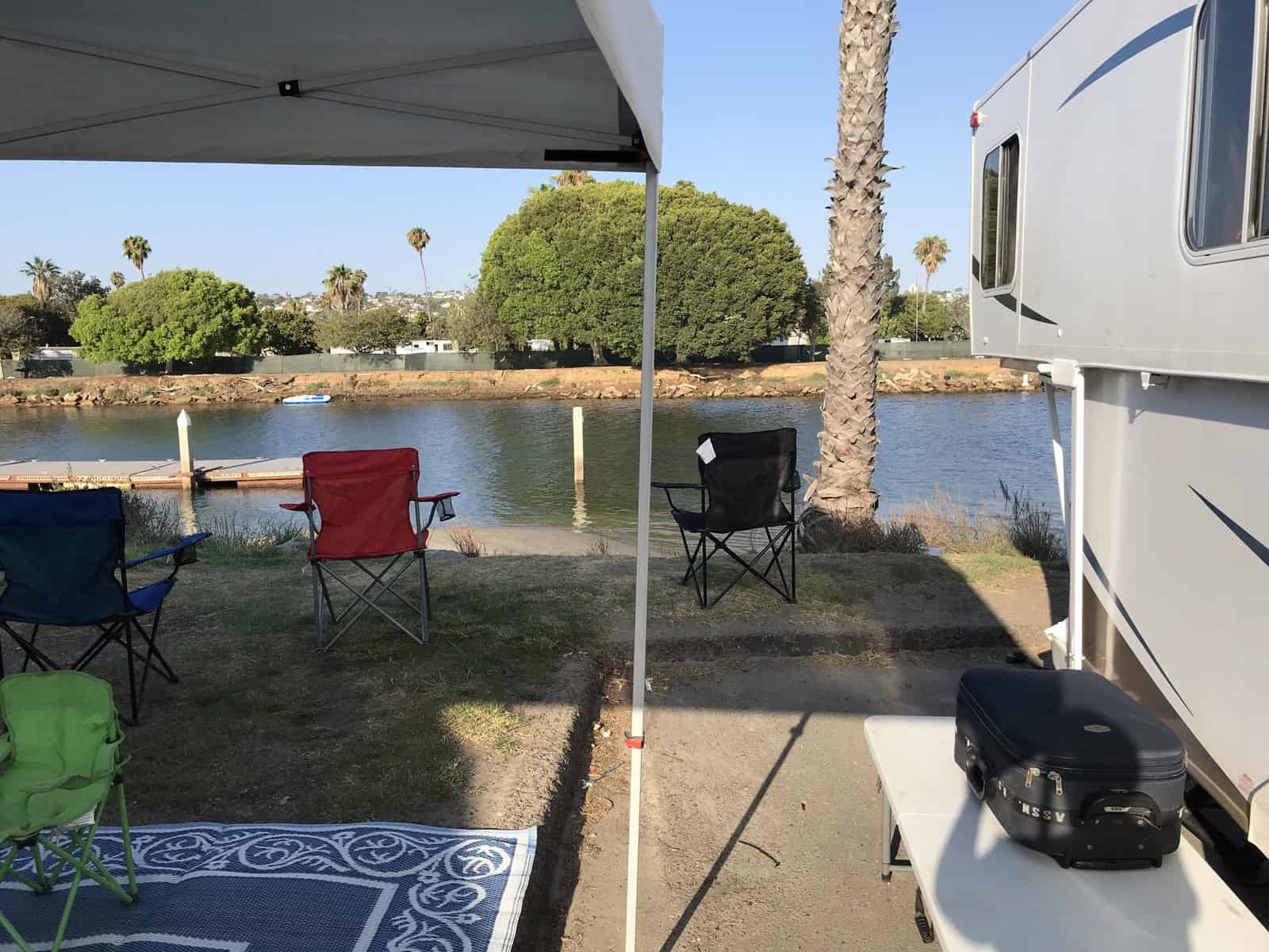 view of the bay at our camping spot