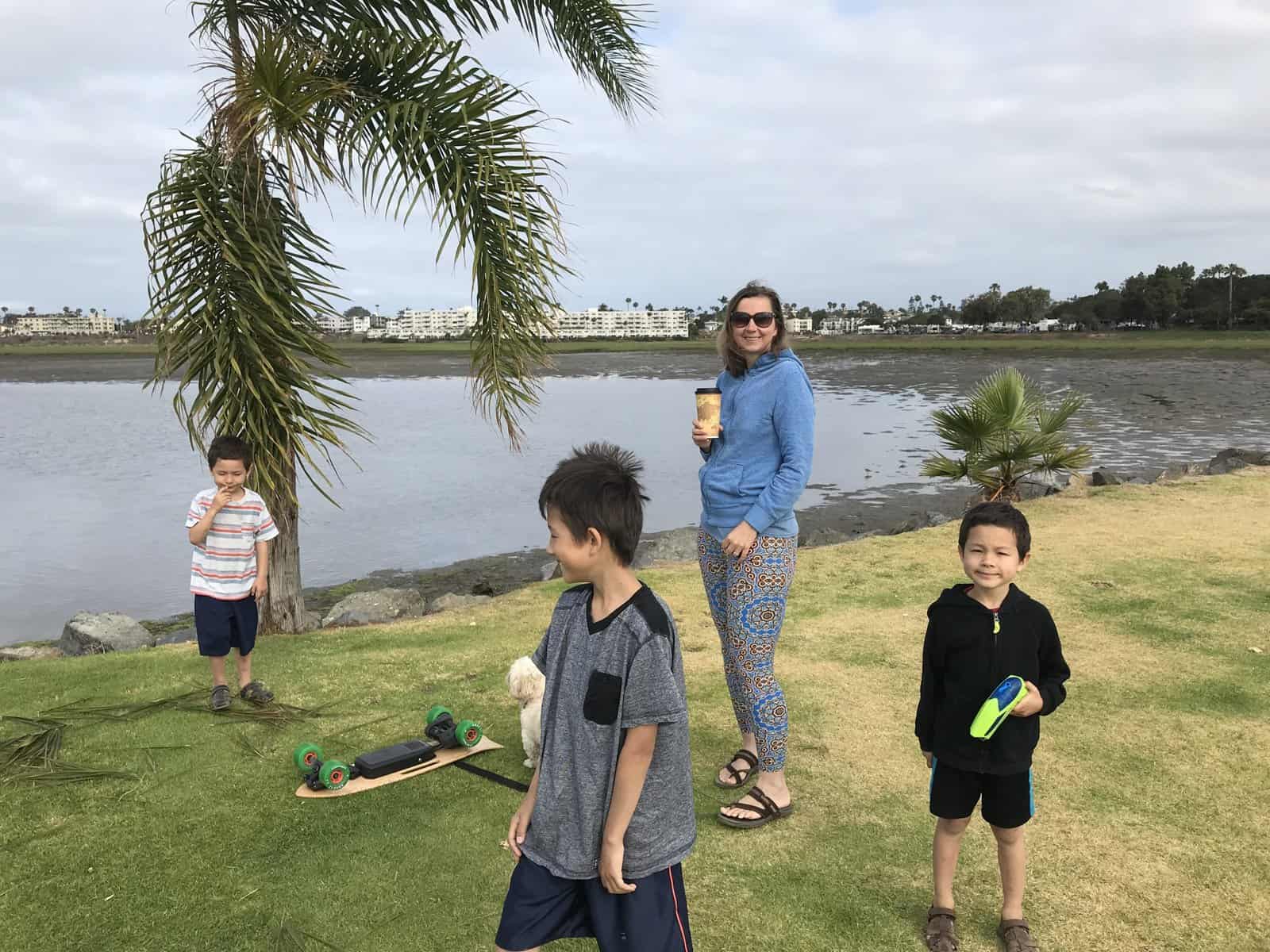 morning coffee on the jetty at campland