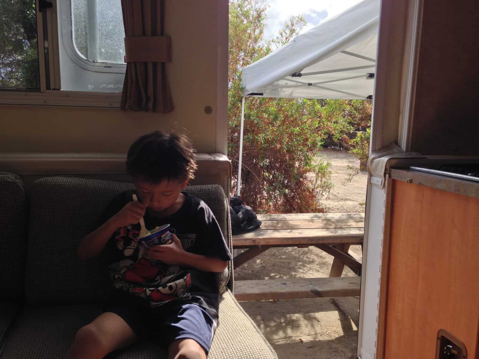 our camper at doheny state beach campground
