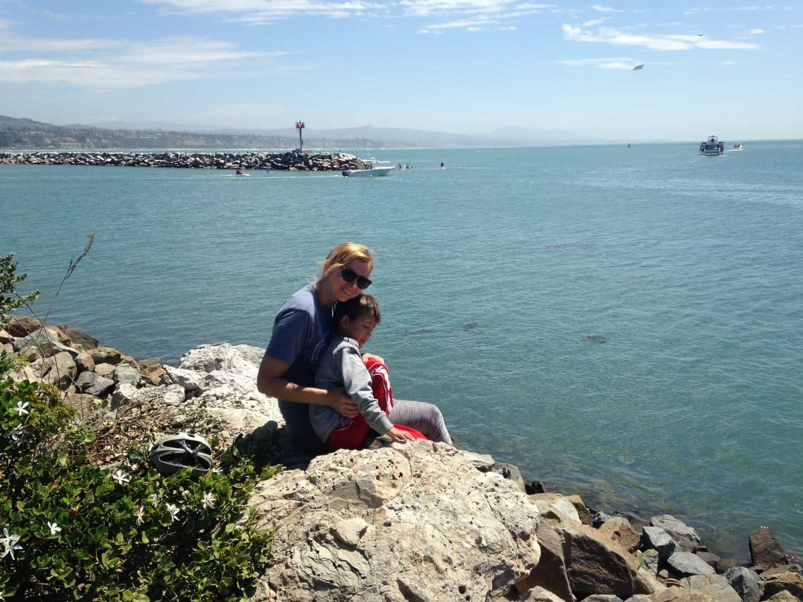 sitting by the water at Dana Point