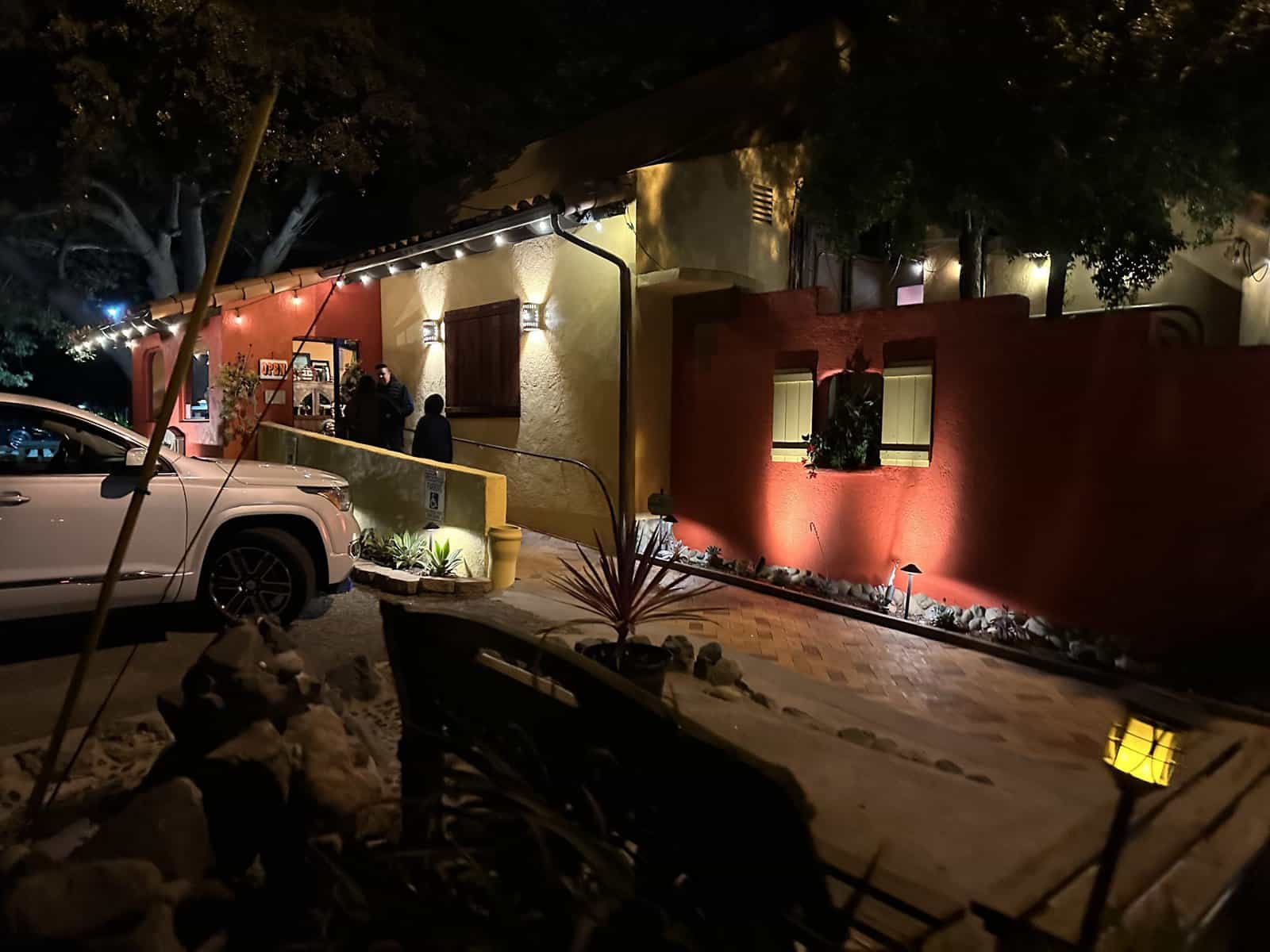 In front of Rose Canyon Cantina and grill