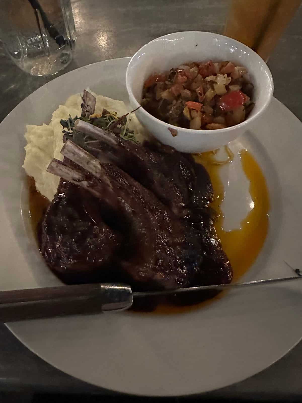 Lamb Chops at the Deck restaurant
