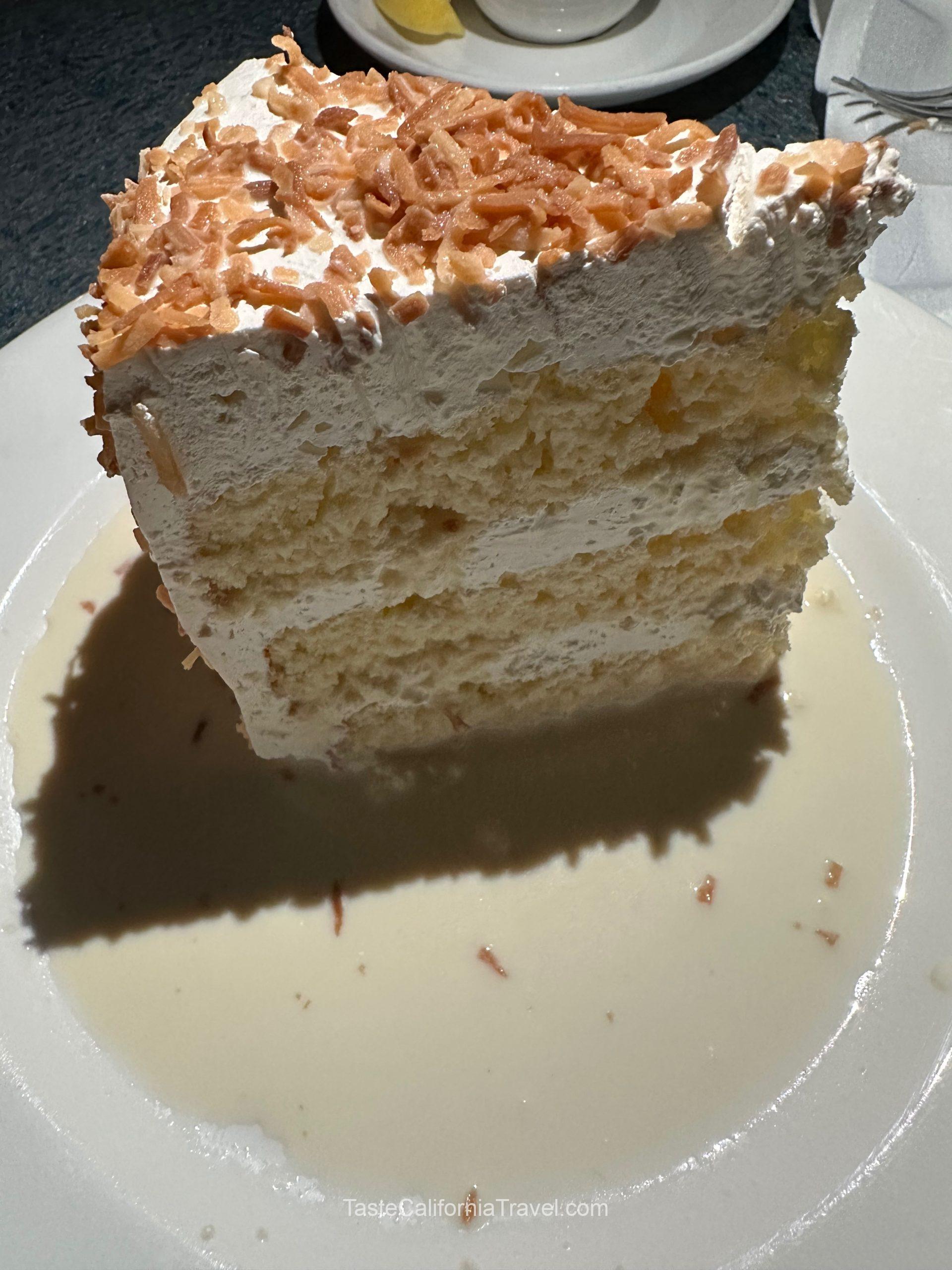 Tres leches cake at Las Brisas restaurant