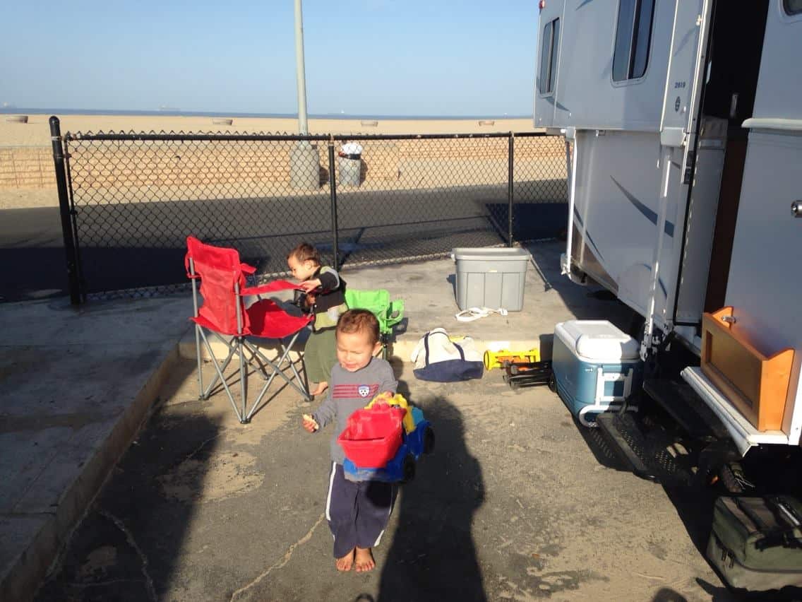 our spot at Bolsa Chica campground in Huntington Beach