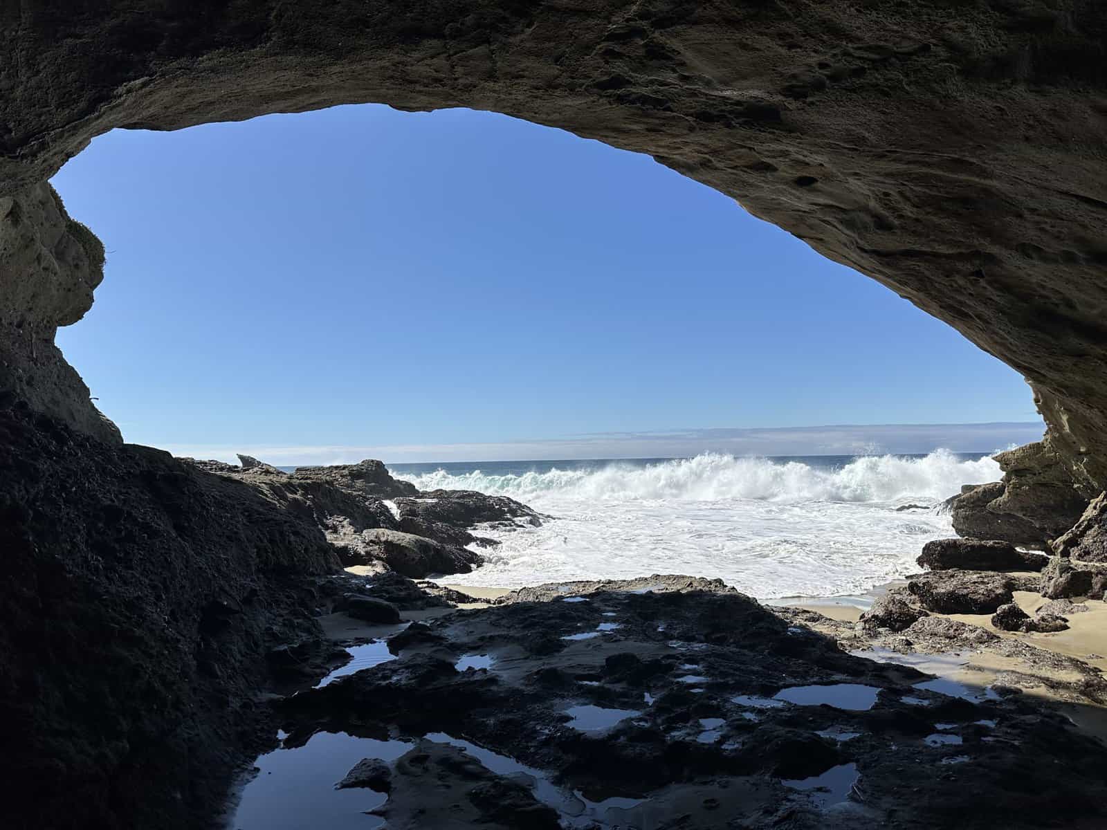 second entrance to the cave at thousand steps beach
