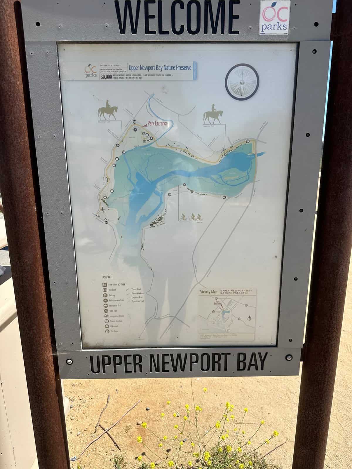 map sign at the Peter and Mary Muth Interpretive Center