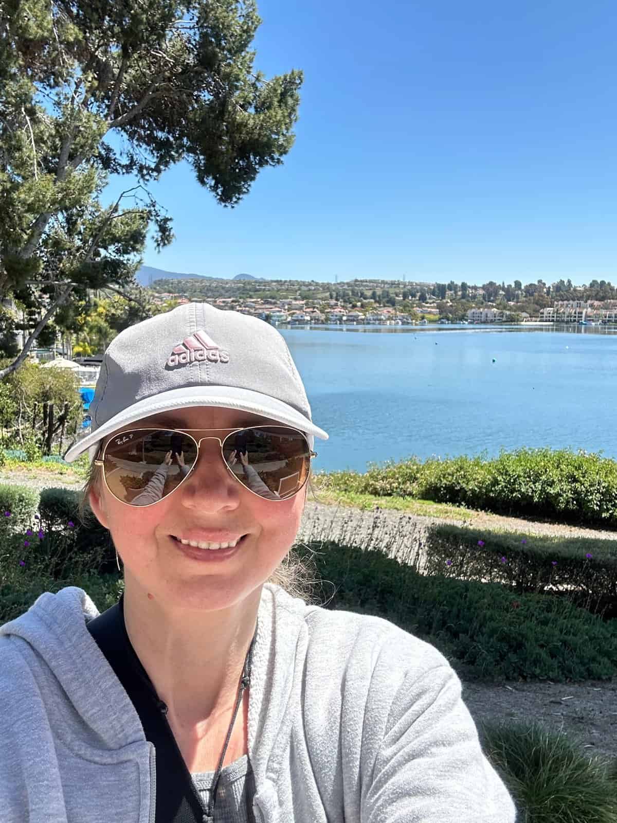 me standing in front of the Mission Viejo lake